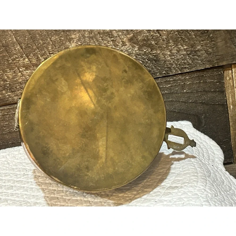Antique Collectible Handcrafted Brass Islamic Pan Daan Box‎ Small Betel Nut Box